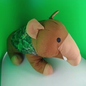 Brown and Green Plush Tapir Toy